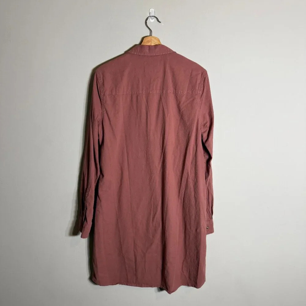 Abercrombie & Fitch Long Sleeve Button Down Collared Shirt Dress Women's XLT Red - Picture 3 of 14